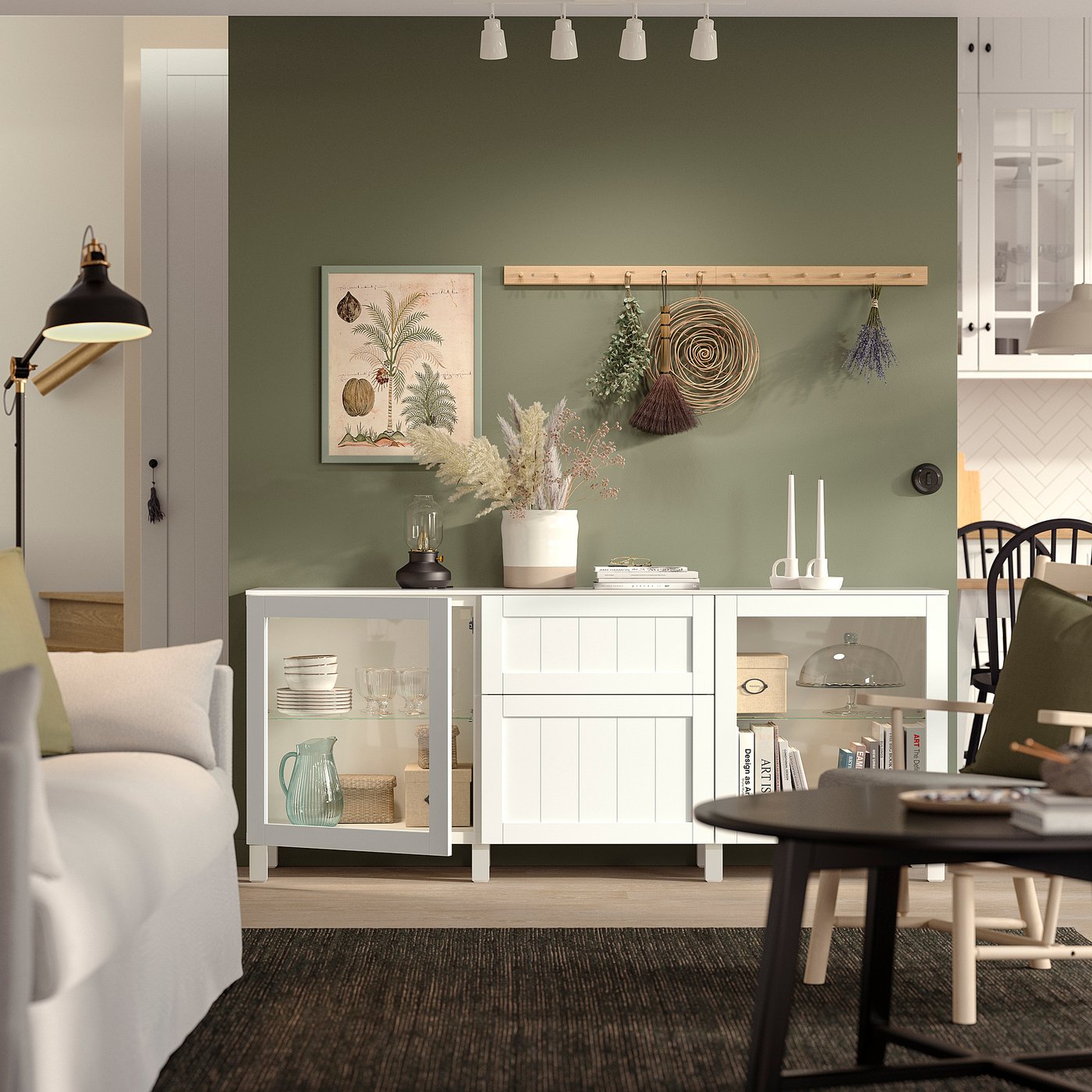 BESTÅ storage combination with drawers, Sindvik white/Pipmakare white, 180x42x75 cm