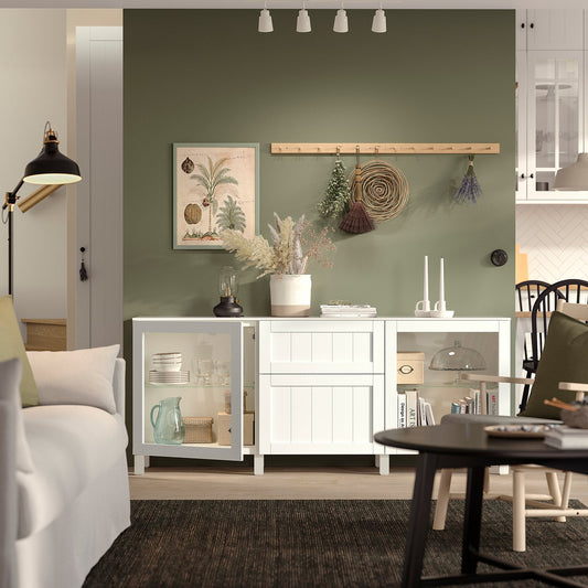 BESTÅ storage combination with drawers, Sindvik white/Pipmakare white, 180x42x75 cm