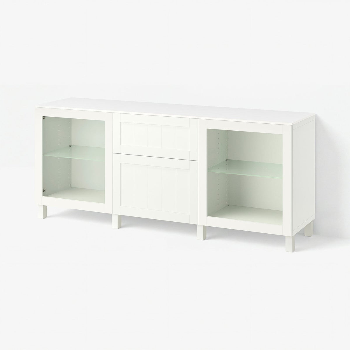 BESTÅ storage combination with drawers, Sindvik white/Pipmakare white, 180x42x75 cm