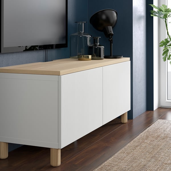 BESTÅ top panel for TV, oak veneer, 120x42 cm