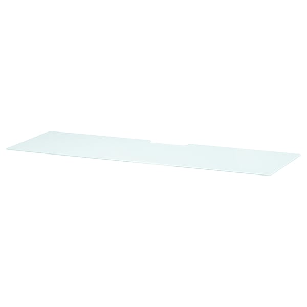 BESTÅ - BESTÅ Top panel for TV, glass white/light green, 120x40 cm