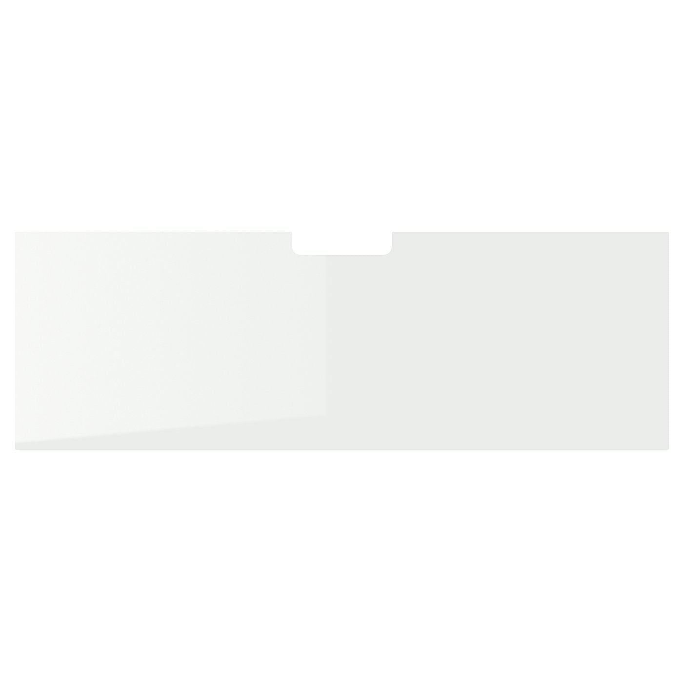 BESTÅ top panel for TV, glass/white, 120 cm