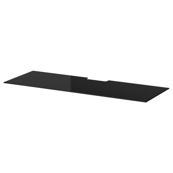 BESTÅ top panel for TV, glass black, 120x40 cm