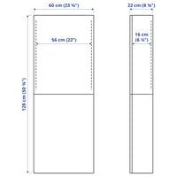 BESTÅ - Wall cabinet with 2 doors, white/Fällsvik anthracite, 60x22x128 cm