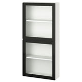 BESTÅ wall cabinet with 2 doors, white/Fällsvik anthracite, 60x22x128 cm