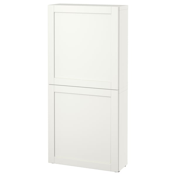 BESTÅ - BESTÅ Wall cabinet with 2 doors, white/Hanviken white, 60x22x128 cm