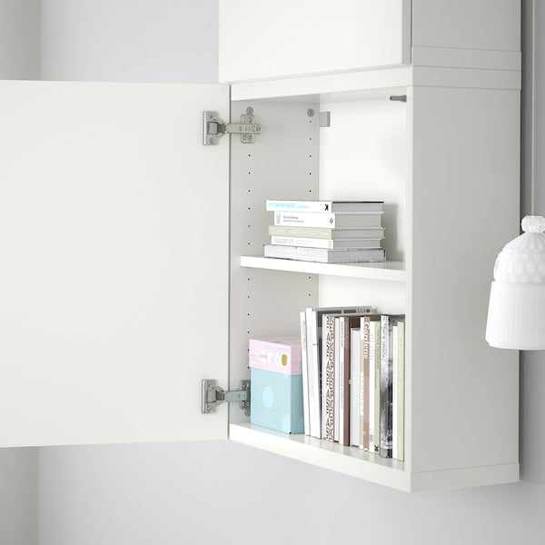 BESTÅ - Wall cabinet with 2 doors, white/Lappviken white, 60x22x128 cm