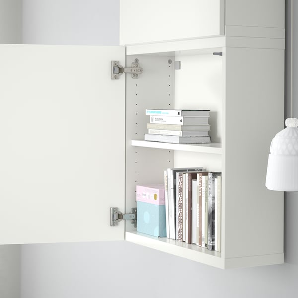 BESTÅ wall cabinet with 2 doors, white/Lappviken white, 60x22x128 cm