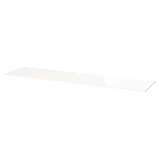 BESTÅ cover top, glossy/white, 180x42 cm