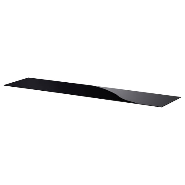 BESTÅ top panel, glass black, 180x40 cm