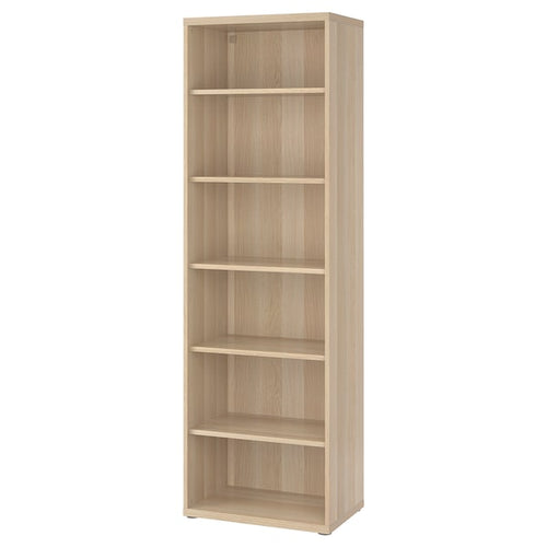 BESTÅ - Shelving unit, with 5 shelves/white stained oak effect, 60x40x193 cm