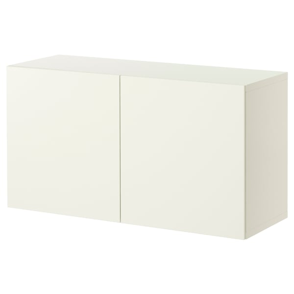 BESTÅ shelf unit with doors, white/Lappviken white, 120x42x64 cm