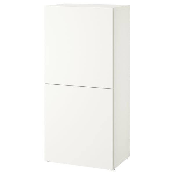 BESTÅ shelf unit with doors, white Lappviken/white, 60x42x129 cm