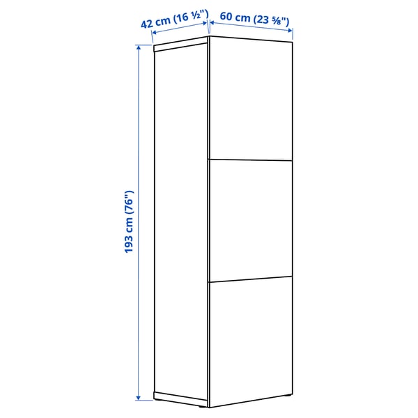 BESTÅ shelf unit with doors, white Lappviken/white, 60x42x193 cm