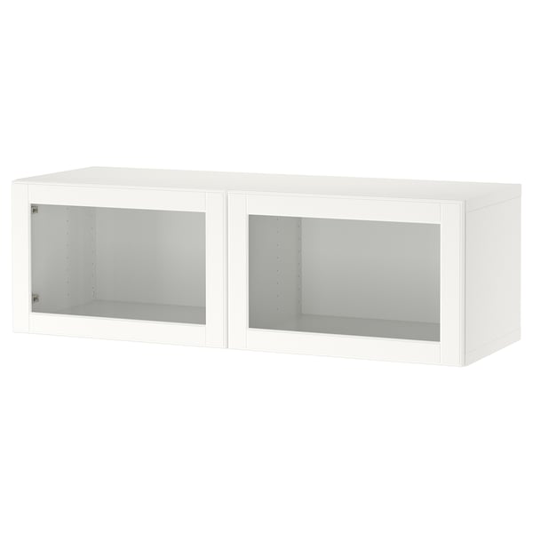 BESTÅ shelf unit with doors, white/Ostvik white, 120x42x38 cm