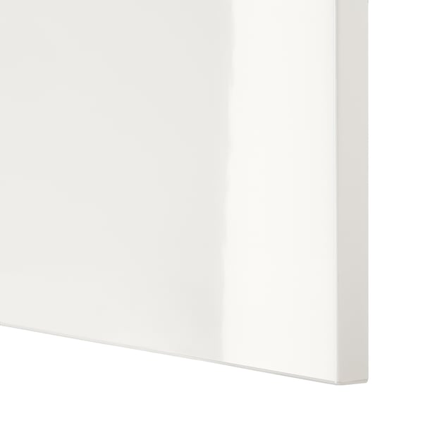 BESTÅ shelf unit with doors, white/Selsviken high-gloss/white, 120x42x38 cm