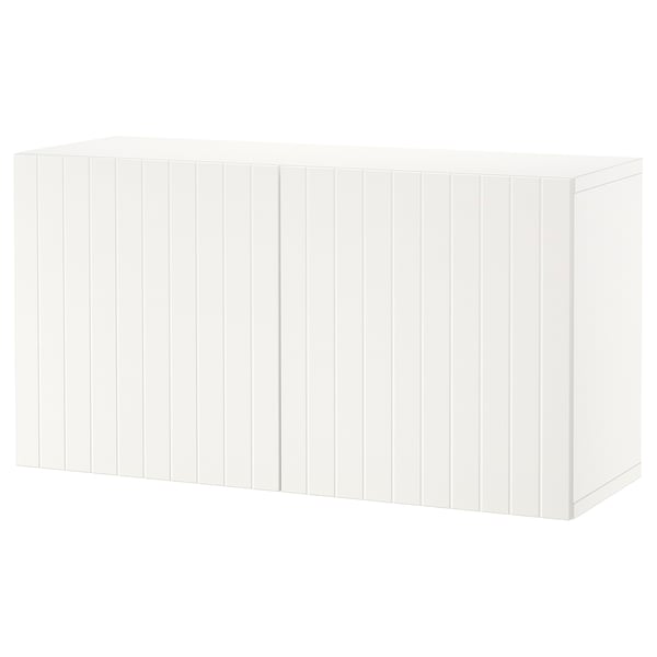 BESTÅ shelf unit with doors, white/Sutterviken white, 120x42x64 cm