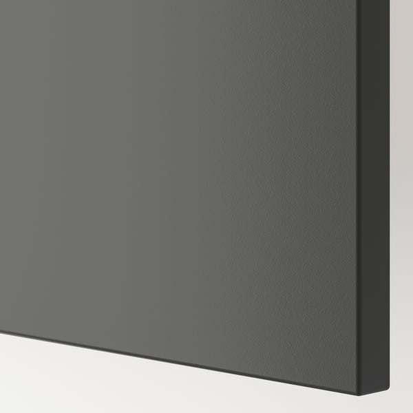 BESTÅ - BESTÅ Shelf unit with doors, dark grey/Lappviken dark grey, 120x42x64 cm