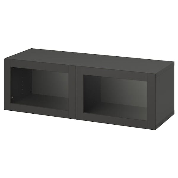 Ikea BESTÅ - Shelf unit with doors, dark grey/Sindvik dark grey, 120x42x38 cm