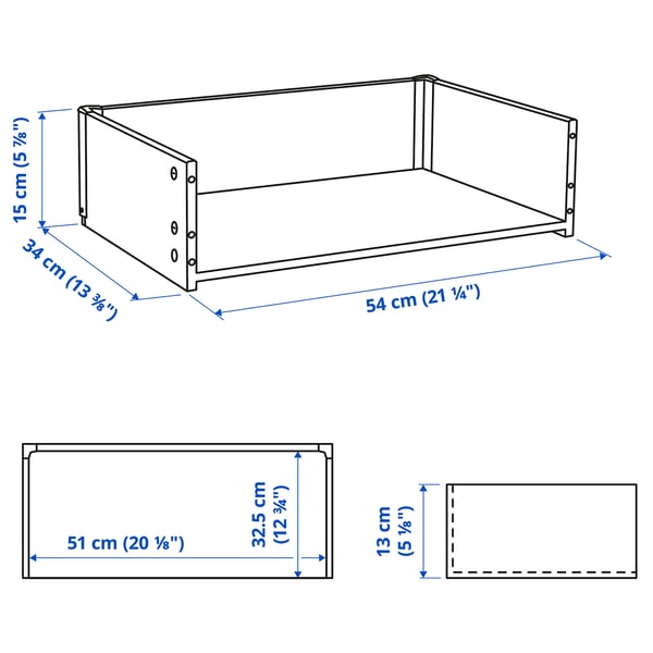 BESTÅ drawer frame, white stained oak effect, 60x15x40 cm