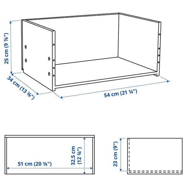 Ikea BESTÅ - Drawer frame, dark grey, 60x25x40 cm