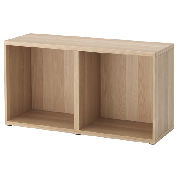 BESTÅ frame, white stained oak effect, 120x40x64 cm