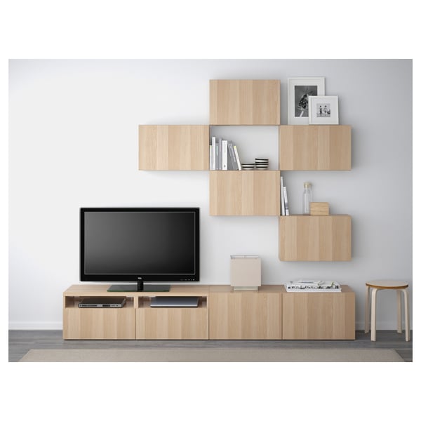 BESTÅ frame, white stained oak effect, 60x20x38 cm