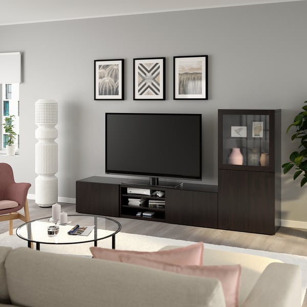 BESTÅ frame, black-brown, 60x40x128 cm