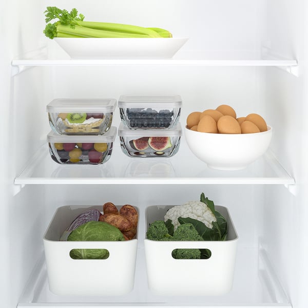 BESTÄMMA food container with lid, glass, 0.5 l