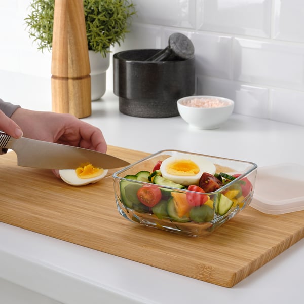 BESTÄMMA food container with lid, glass, 0.5 l