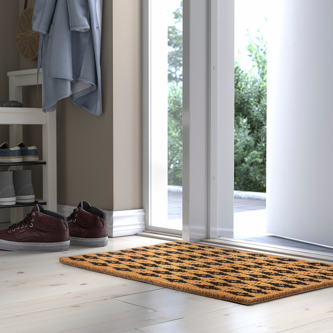 BETALVÄG door mat, coir/geometric, 60x90 cm