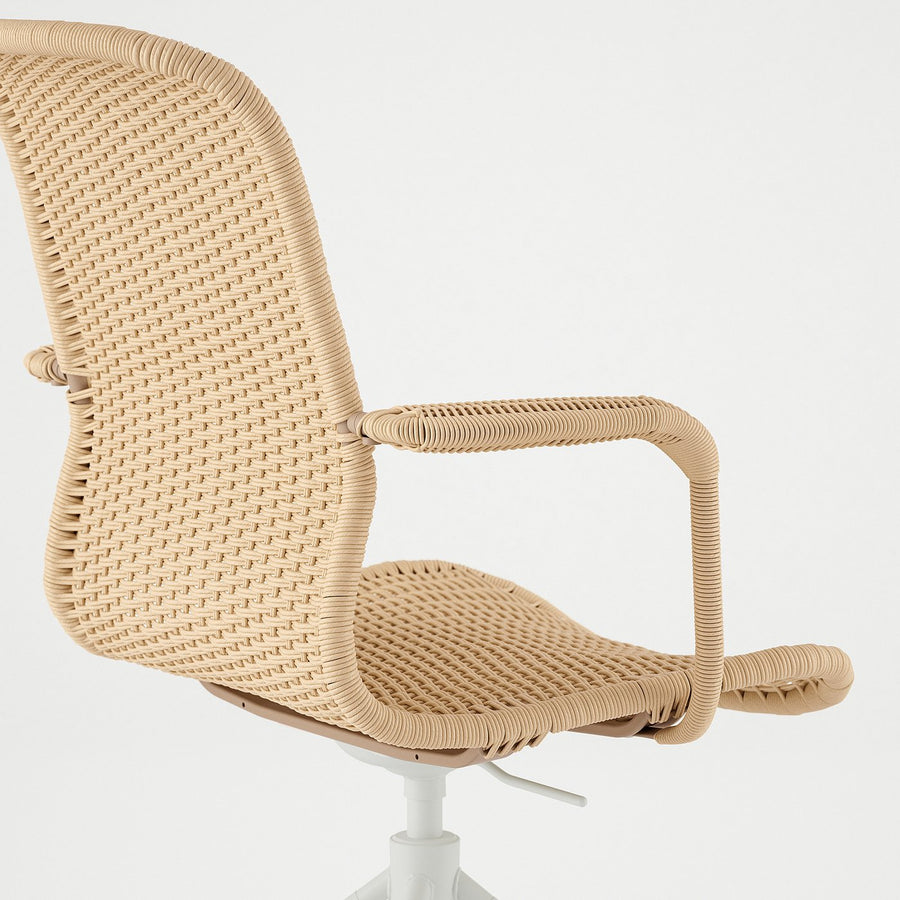BETESHÄST / STIGBYGEL desk and chair, bamboo beige/white
