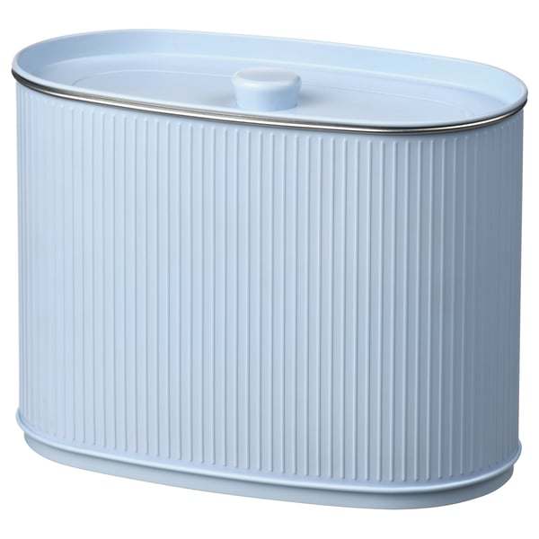 BETTHAJ tin with lid, for dry food/pale blue, 3.1 l