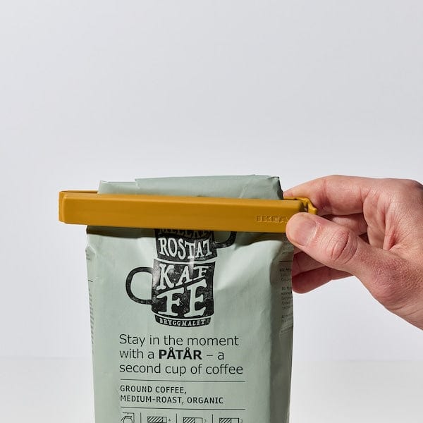 Ikea BEVARA - Sealing clip, anthracite/dark yellow