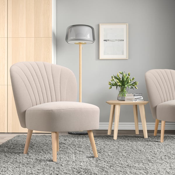 BILLHAMN easy chair, grey-beige, 59x82x78 cm
