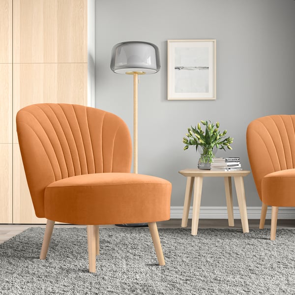 BILLHAMN easy chair, Kallboda dark yellow, 59x82x78 cm