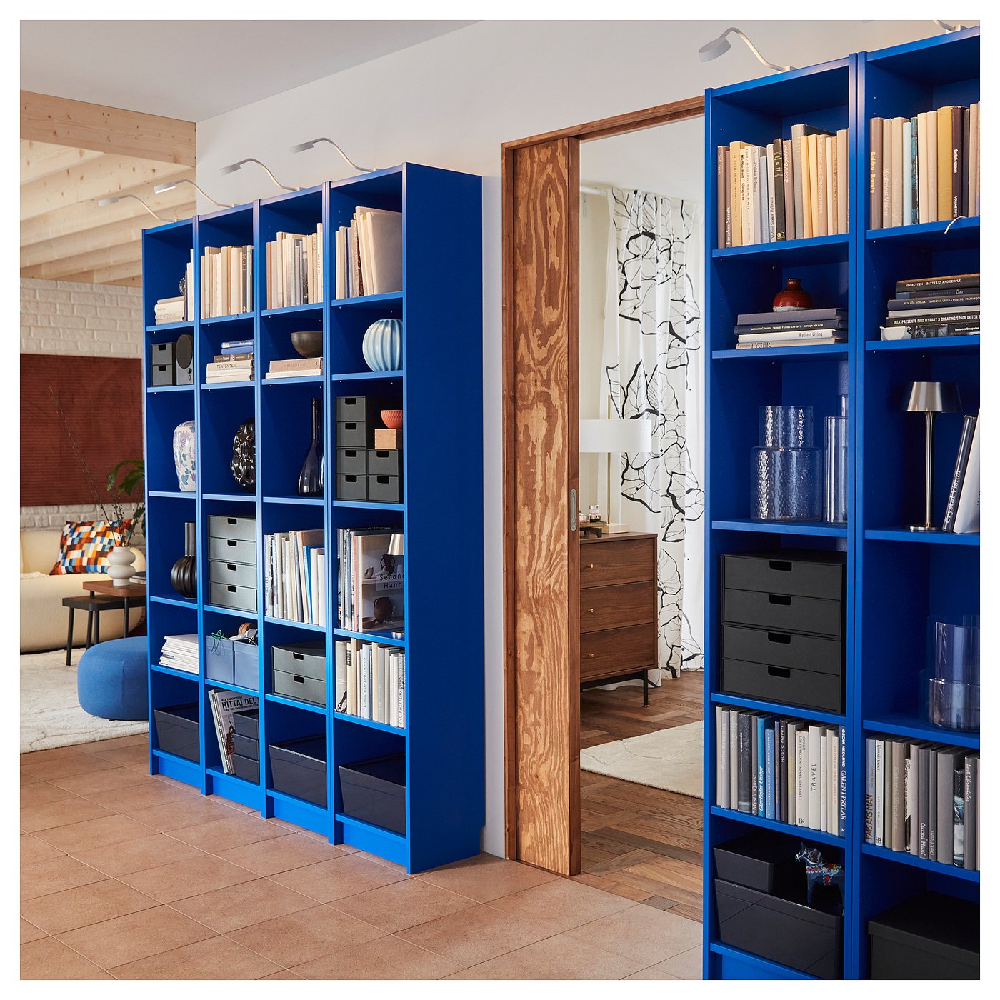 BILLY bookcase, blue, 40x28x202 cm
