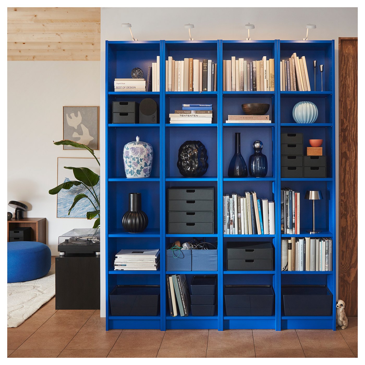 BILLY bookcase, blue, 40x28x202 cm