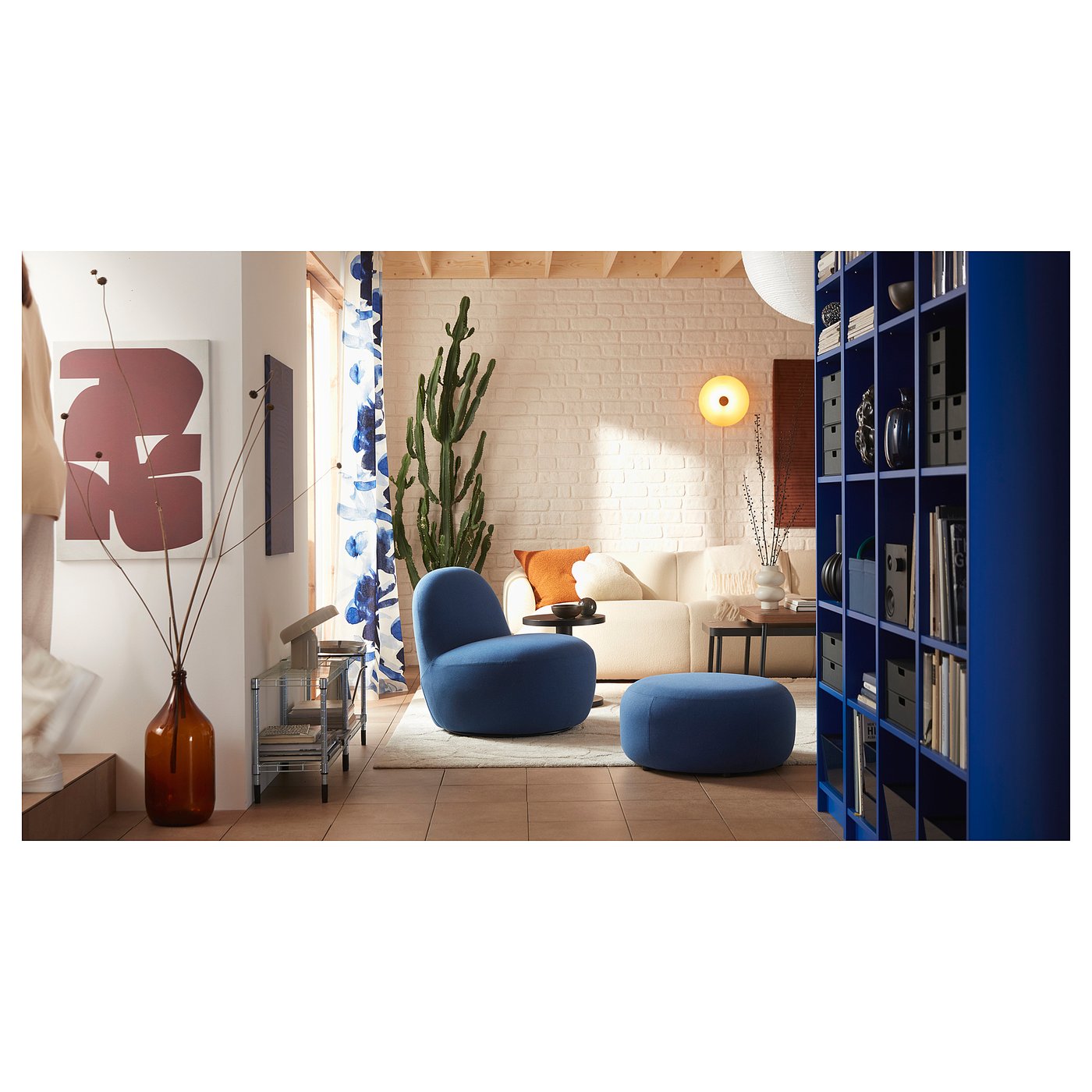 BILLY bookcase, blue, 40x28x202 cm