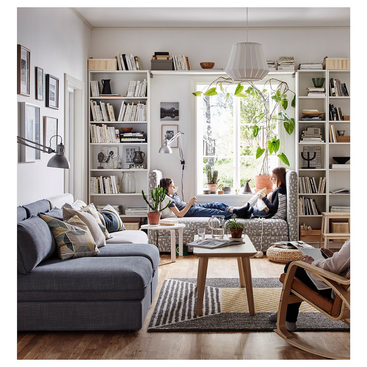 BILLY bookcase with height extension unit, white, 80x39x237 cm