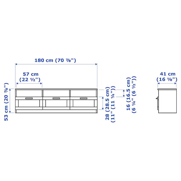 Ikea BILLY / BRIMNES - TV combination, white, 340x41x202 cm