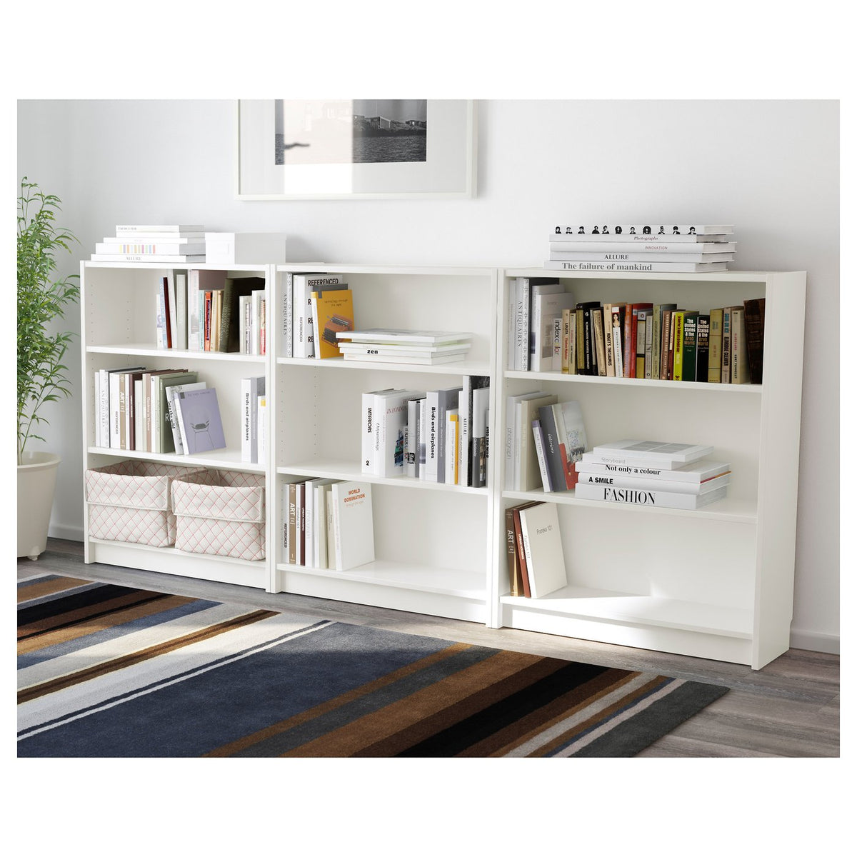 BILLY bookcase combination, white, 240x28x106 cm