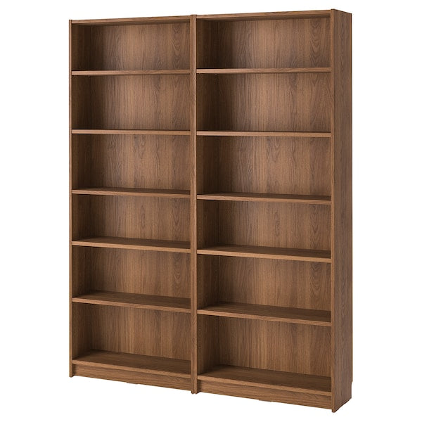 BILLY - Bookcase combination, brown walnut effect, 160x28x202 cm