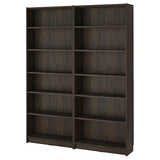 BILLY bookcase combination, dark brown oak effect, 160x28x202 cm