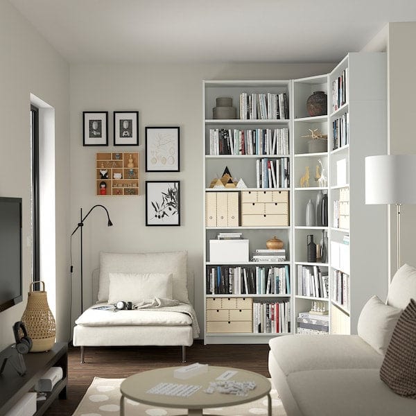 Ikea BILLY - Bookcase corner comb w ext units, white, 136/136x28x237 cm