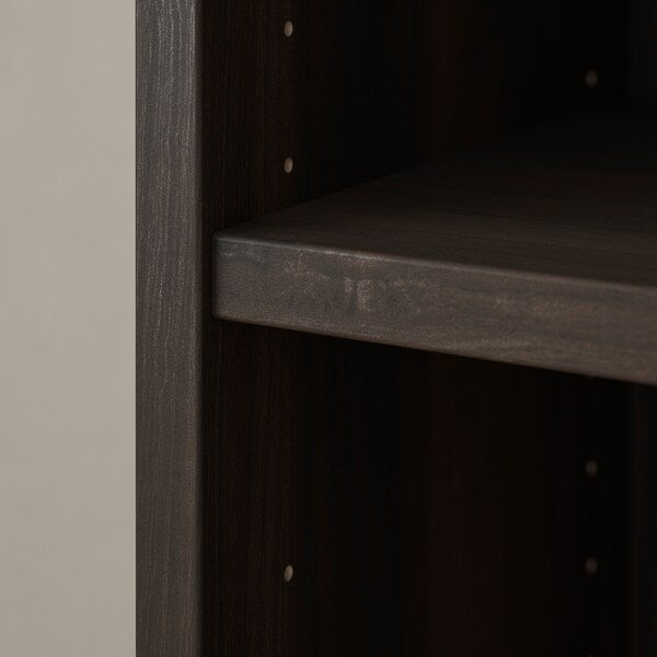 BILLY - Bookcase combination ang/elem supp, dark brown oak effect,136/136x28x237 cm