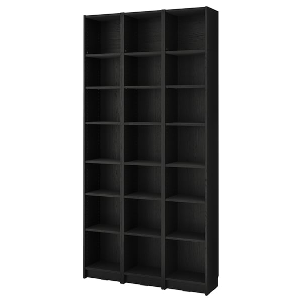 BILLY bookcase comb with extension units, black oak effect, 120x28x237 cm