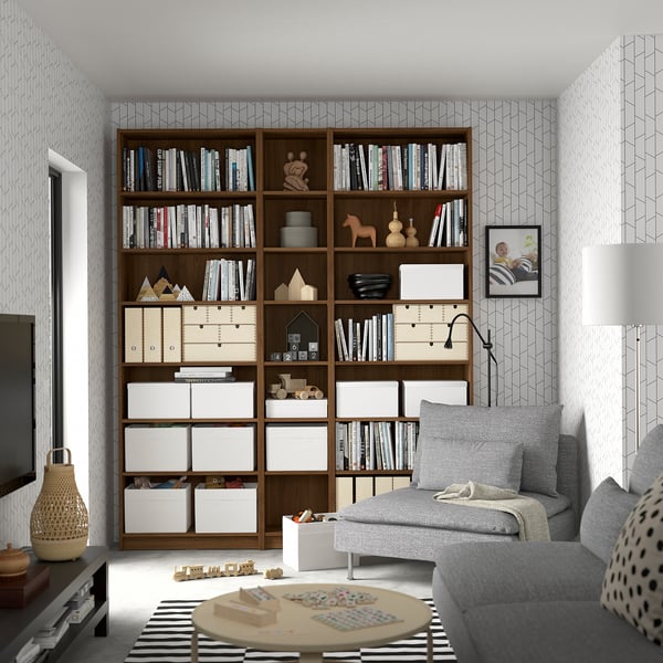 BILLY height extension unit, brown walnut effect, 80x28x35 cm
