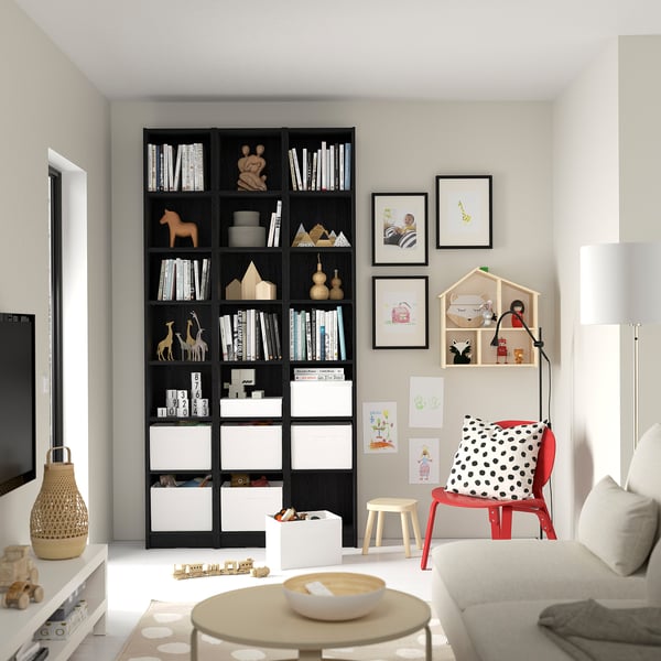 BILLY height extension unit, black oak effect, 40x28x35 cm