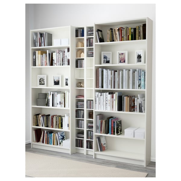 BILLY / GNEDBY bookcase, white, 200x28x202 cm